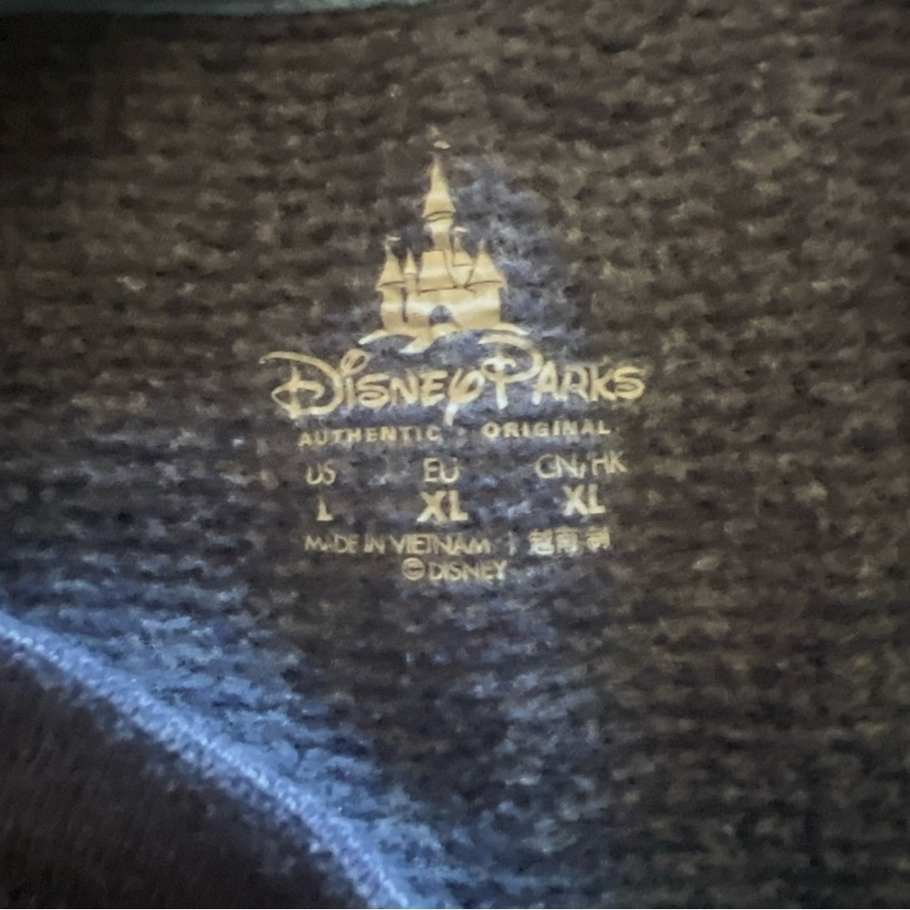 Disneyland Resorts Unisex Sweatshirt Blue L Latitude Longitude front pocket - Picture 5 of 6